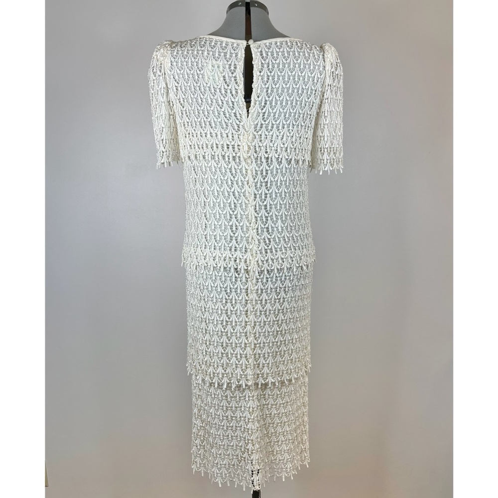 VINTAGE 1970's Crochet Flapper-style Dress - Picture 8 of 12